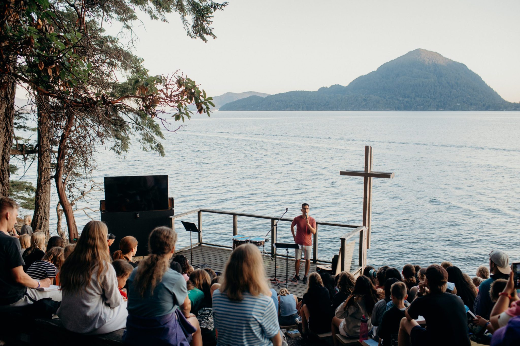 Pastor Alex preaching at Anvil's outdoor chapel