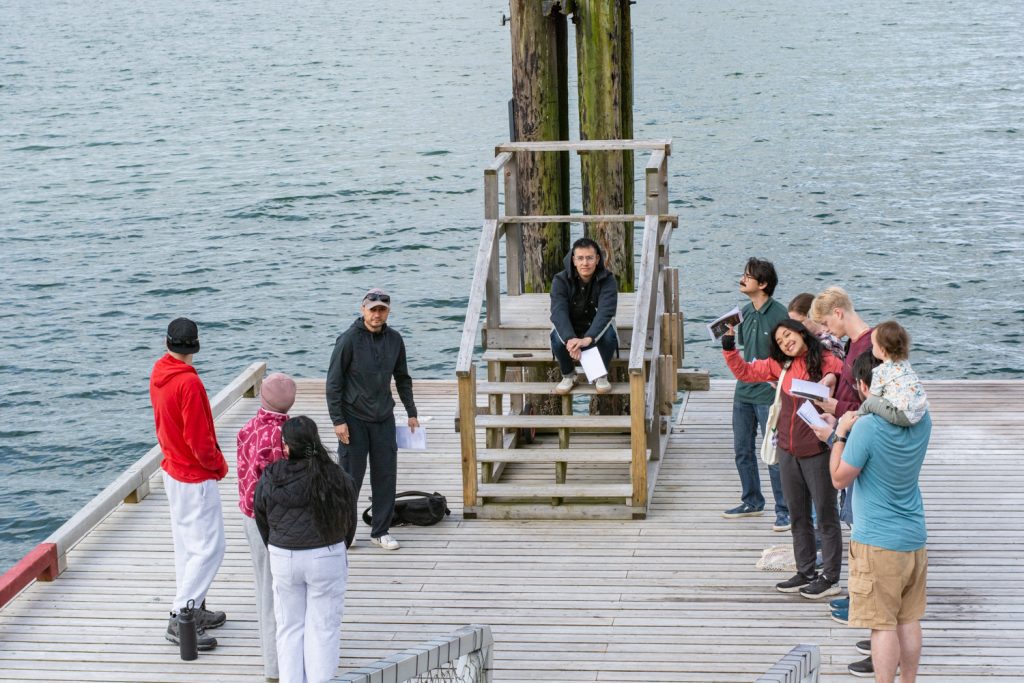 Morning devotional at the pier at Anvil Retreat