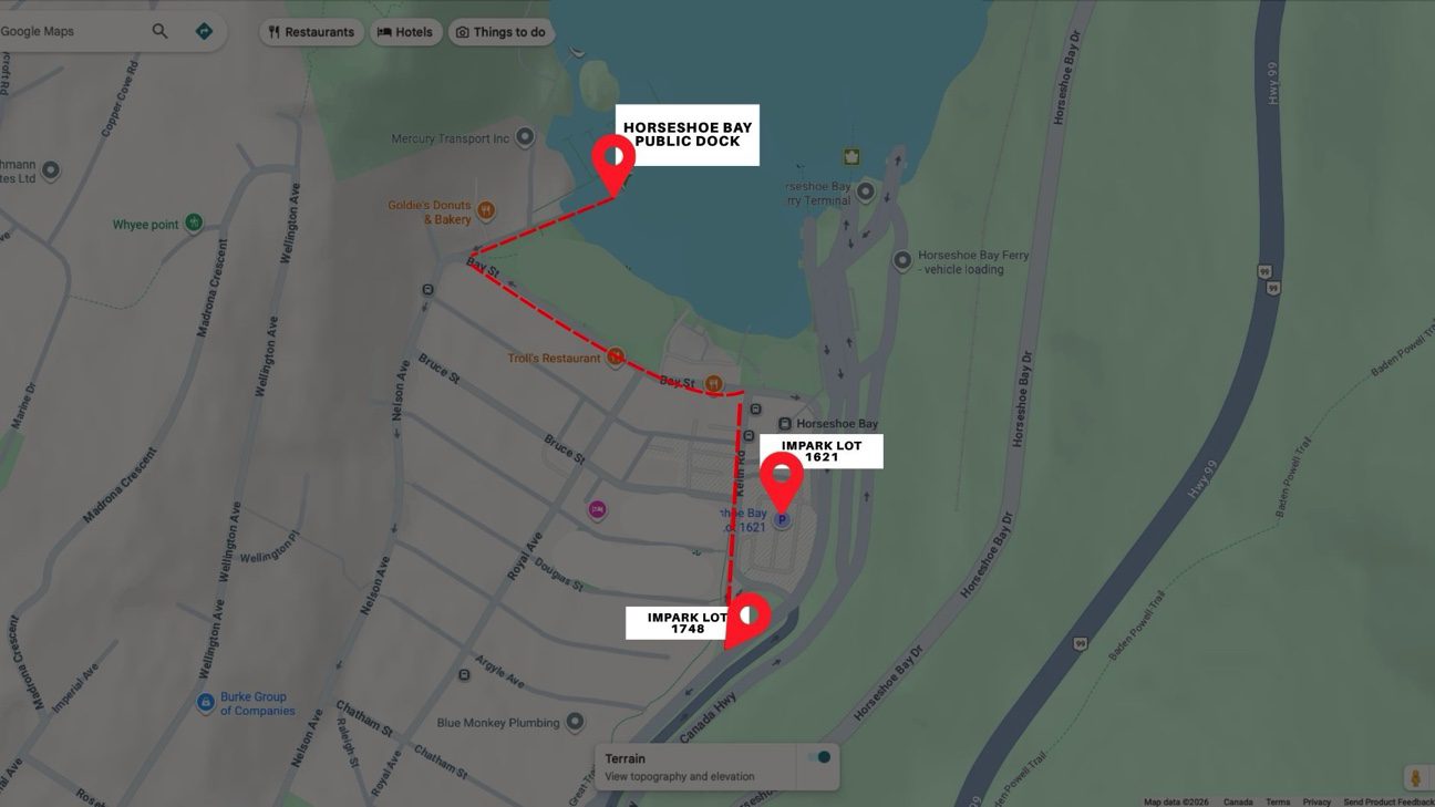 Horseshoe Bay Parking Map